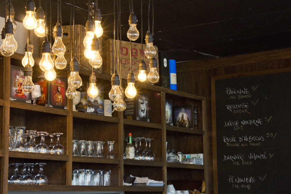 Bar chandelier at Dieu du Ciel | Saint Jerome, Quebec