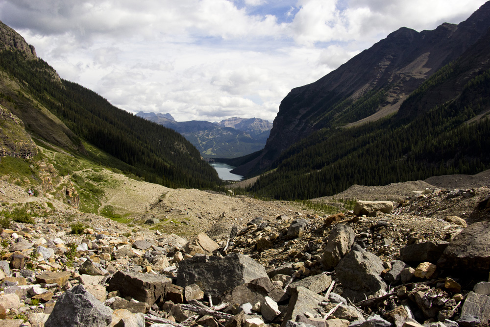 View back to Lake Louise from the Plain of Six Glaciers trail | Banff, Canada