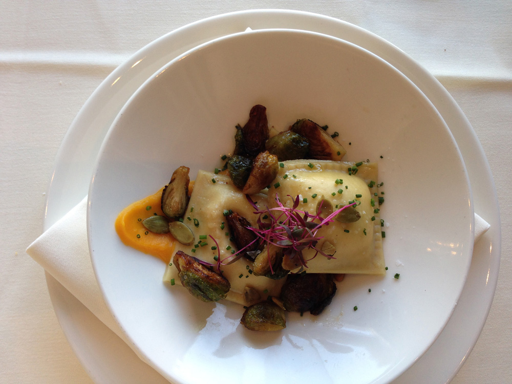  Brussels Sprout and pumpkin ravioli at The Valley Restaurant | Garrison, New York