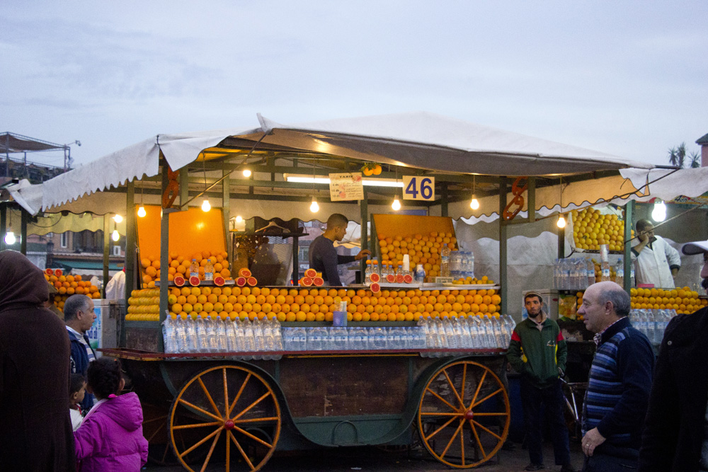 Orange juice in Jemaa El Fna | Marrakech, Morocco