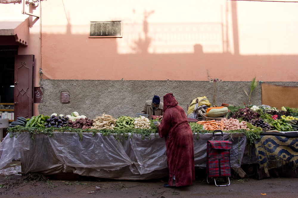 Streetside market stand in the medina | Marrakech, Morocco