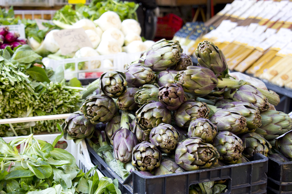 Artichokes for sale at Campo de Fiori market | Rome, Italy