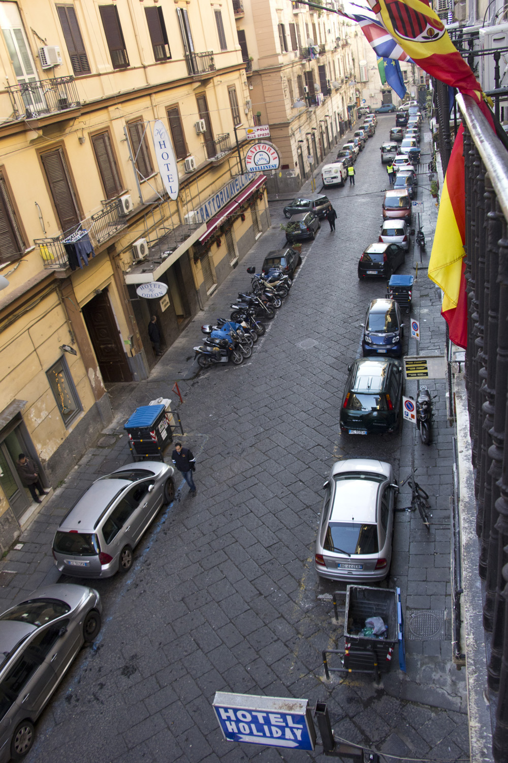 Morning streets from my hotel balcony | Naples, Italy