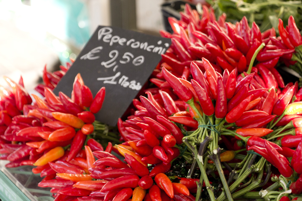 Peperoncini for sale at Campo de Fiori market | Rome, Italy