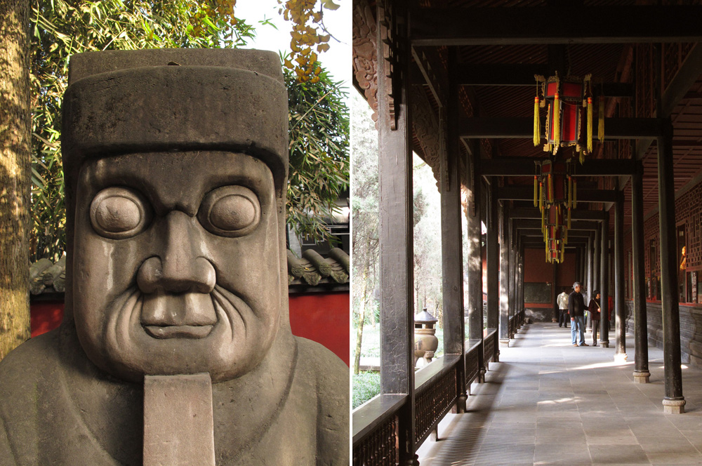 Statue and hallway at Wuhou Temple | Chengdu, China