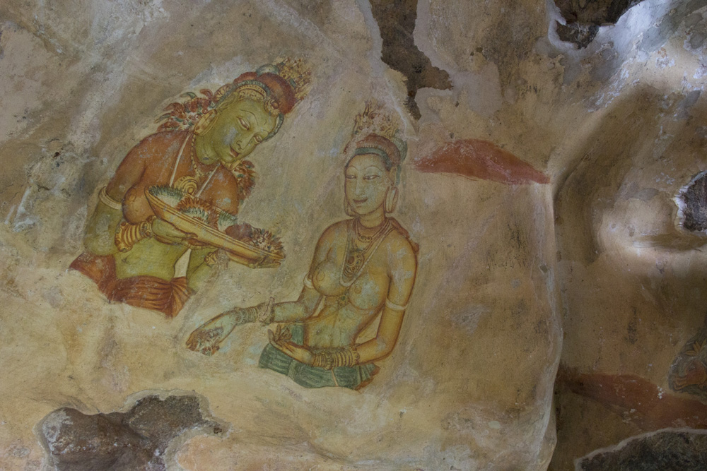 Apsara frescoes in the caves | Sigiriya, Sri Lanka