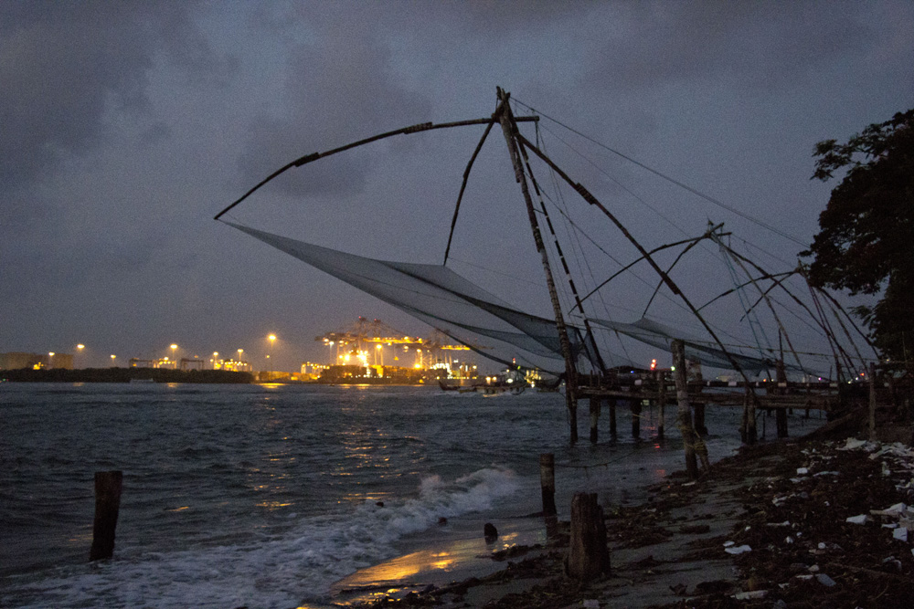 Fishing nets looking east | Fort Kochi, India