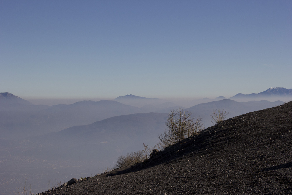 Misty mountain view from Vesuvius peak | Italy