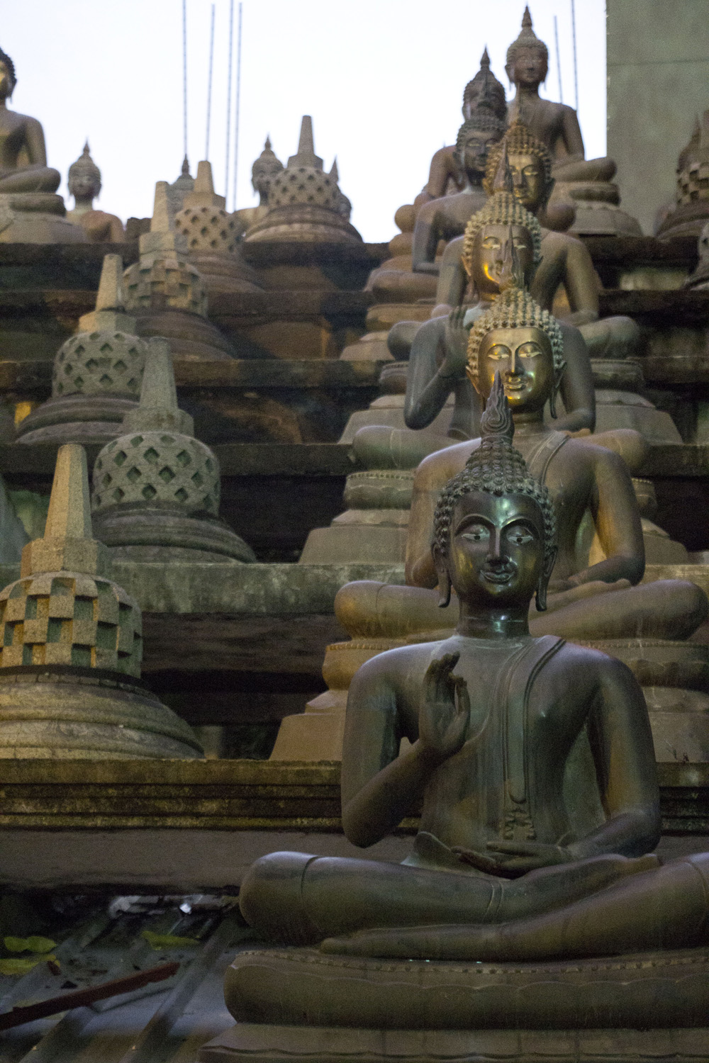 Buddha line-up at Gangaramaya Temple | Colombo, Sri Lanka