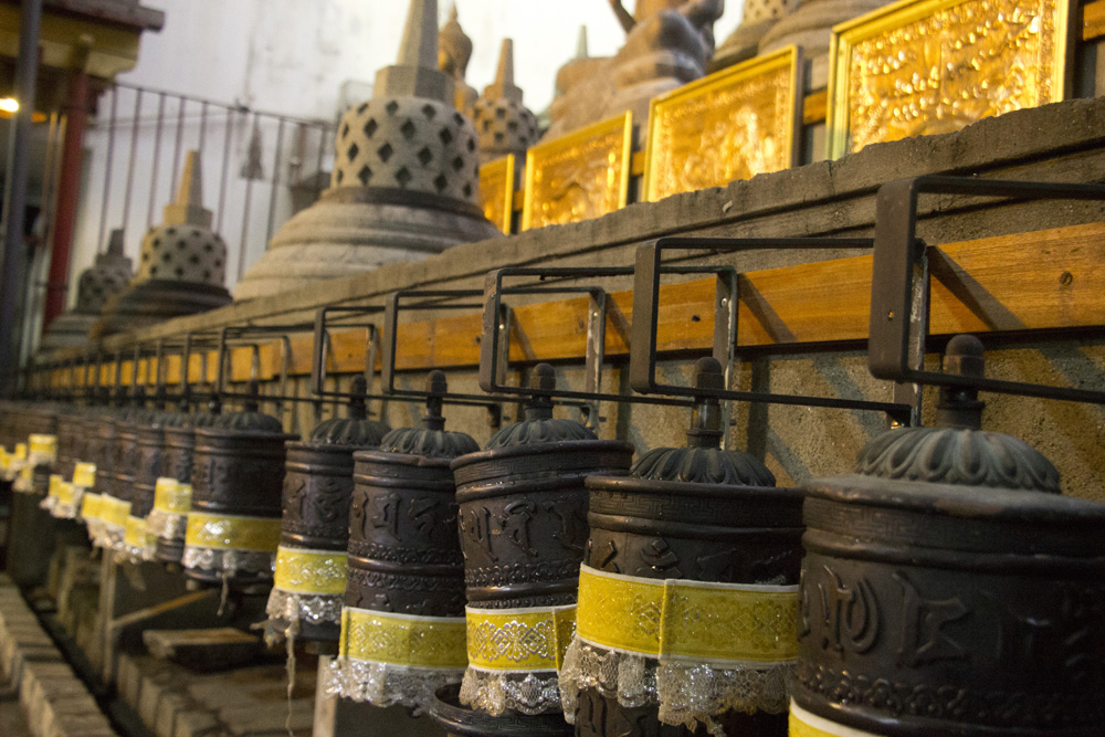 Prayer wheels at Gangaramaya Temple | Colombo, Sri Lanka