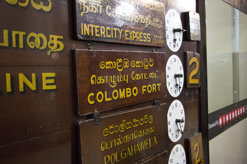 Train time board | Kandy, Sri Lanka