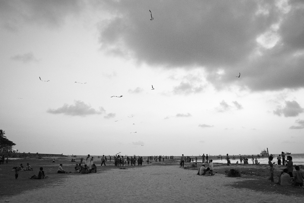 Kite flying at dusk | Fort Kochi beach, India