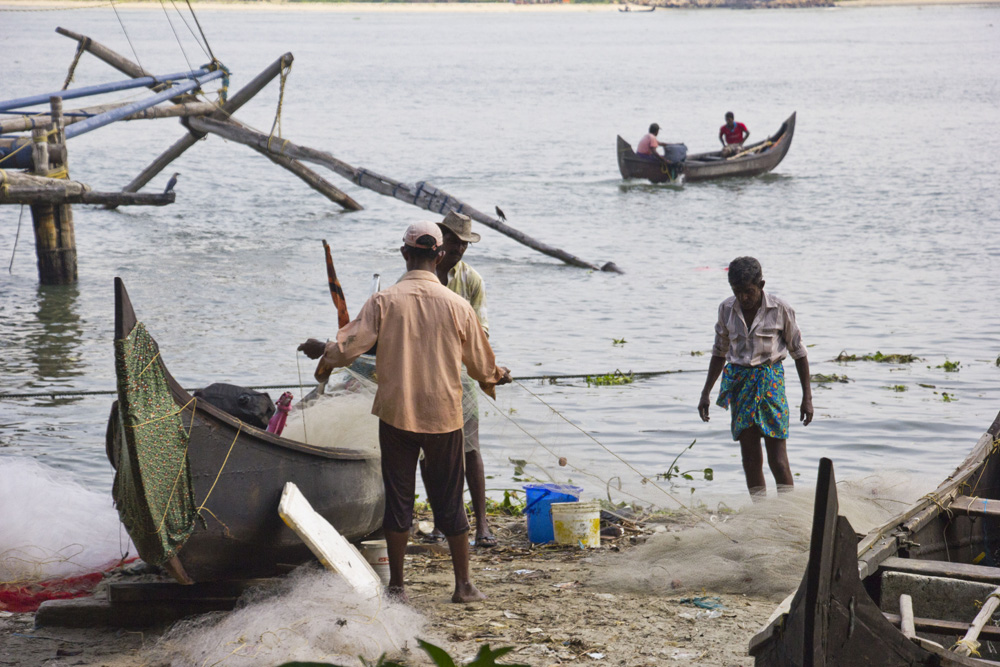 Prepping the fishing nets| Fort Cochin, India