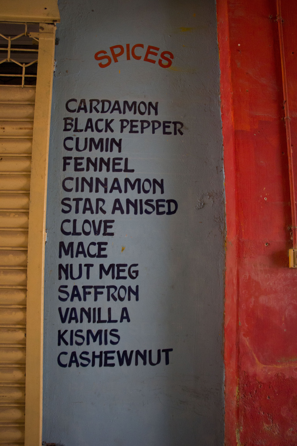 Spice list | Mattancherry, India