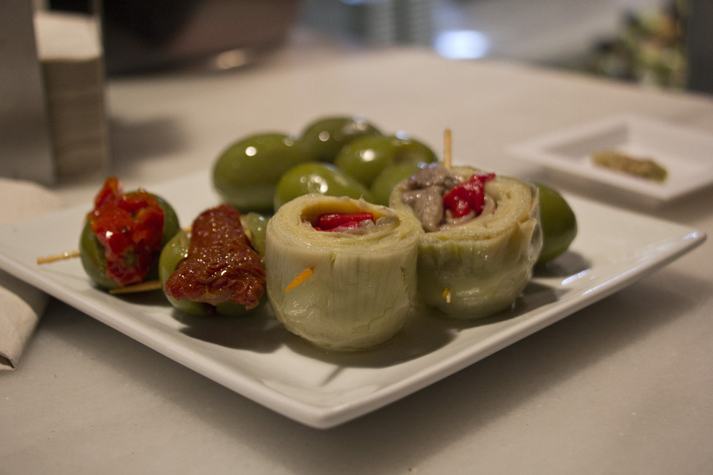 Artichokes and boqueronesm and olives | Madrid, Spain