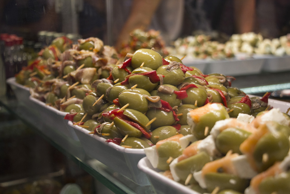 Stuffed olives at Mercado San Miguel | Madrid, Spain