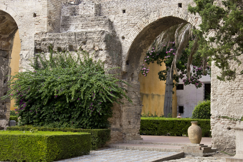 Bougainvillea and bricks at the Alcazar | Seville, Spain