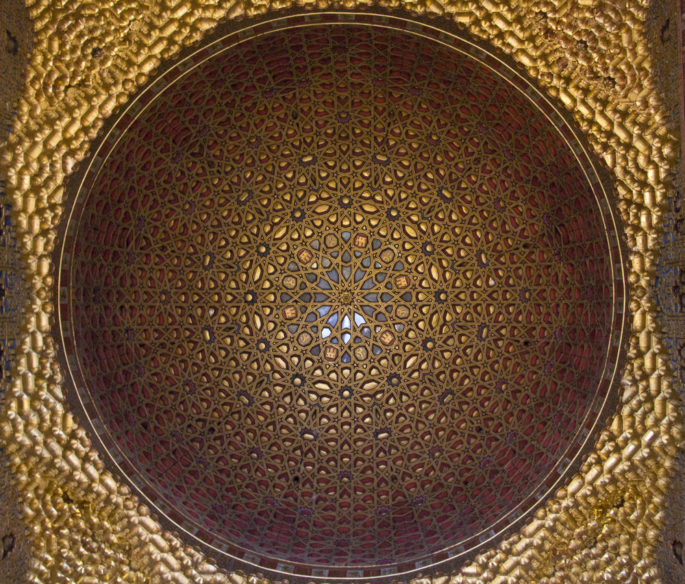 Looking up at the dome ceiling | Alcazar of Seville, Spain