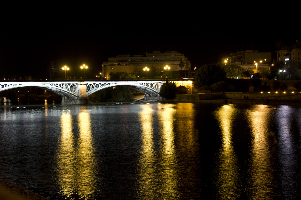 Nightime over Puente Isabel II from Triana | Seville, Spain