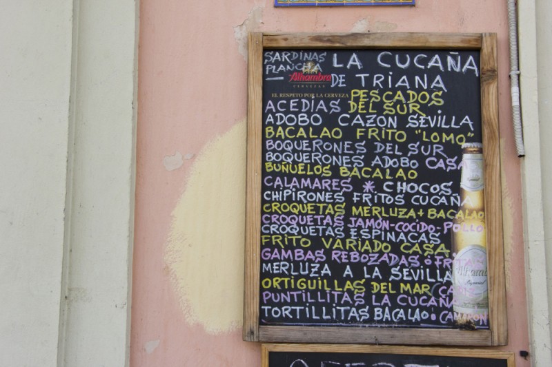 Tapas menu | Triana, Seville, Spain