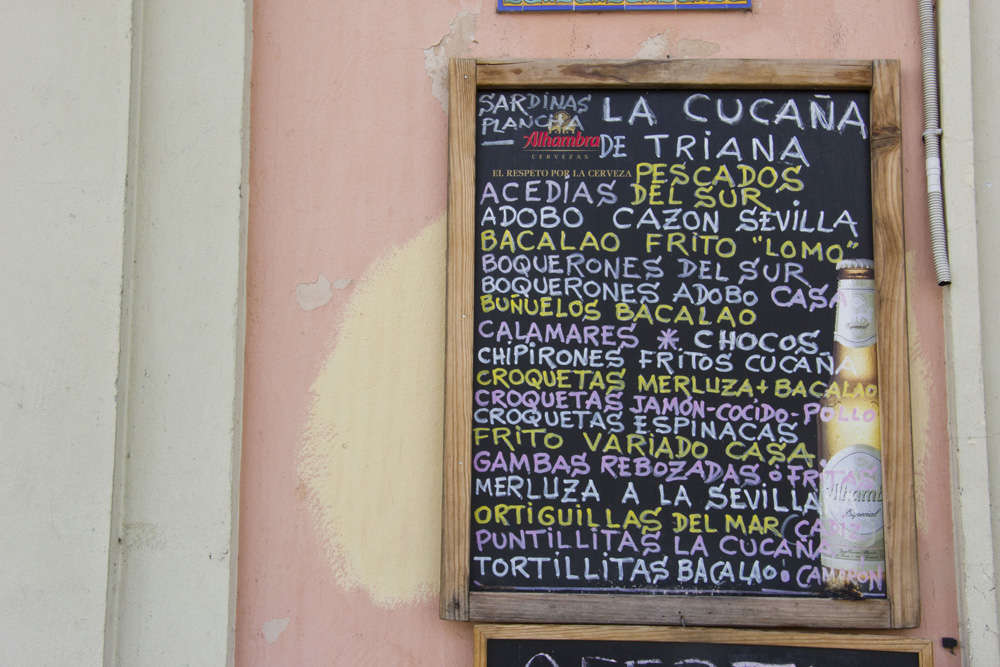 Tapas menu | Triana, Seville, Spain