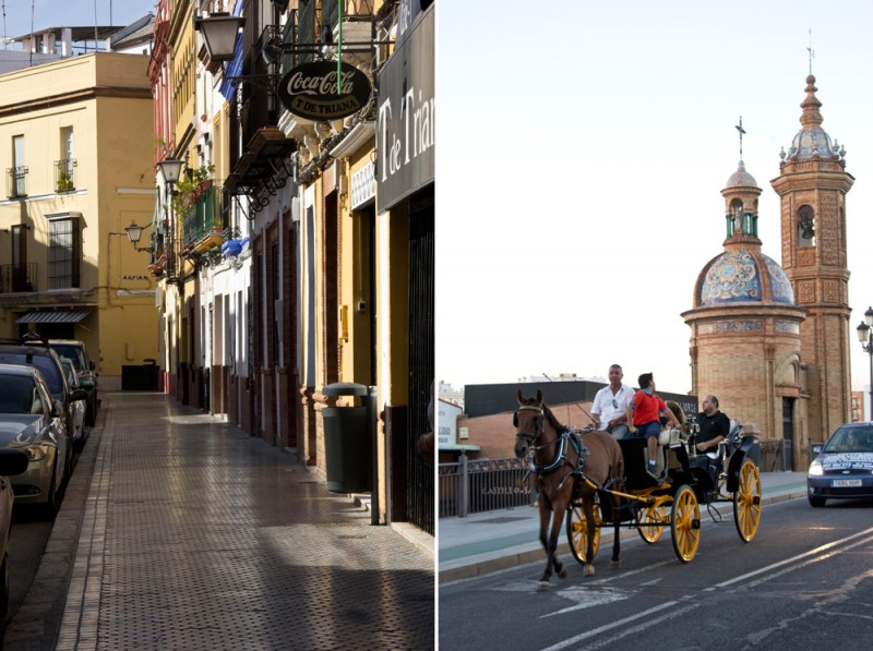 Triana street and horse carriage | Seville, Spain
