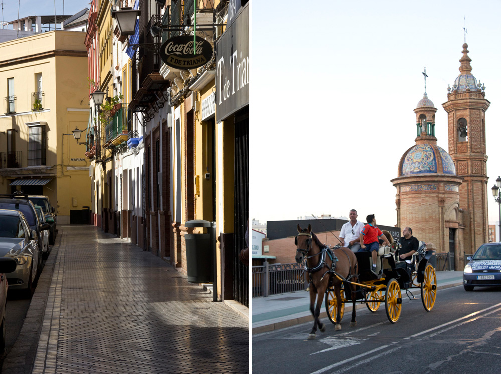 Triana street and horse carriage | Seville, Spain