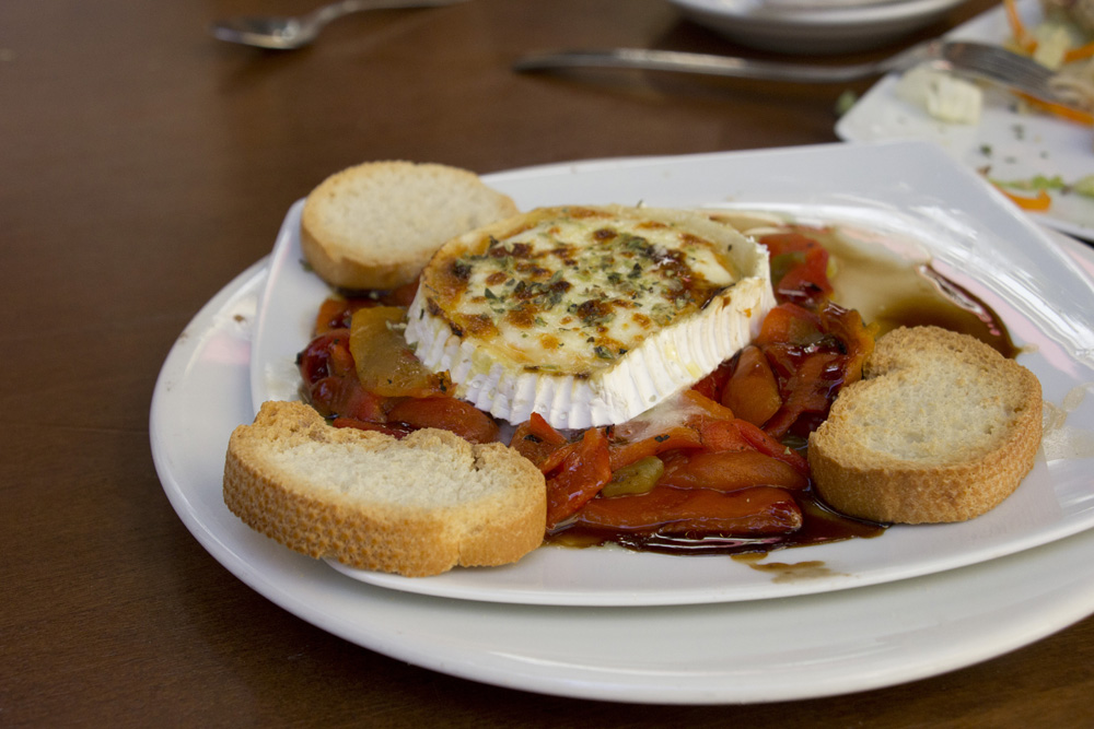 Broiled goat cheese and peppers at La Moderna | Seville, Spain