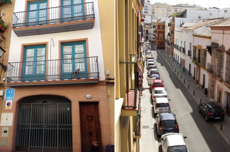 Casas y Patios exterior and balcony view in Triana | Seville, Spain