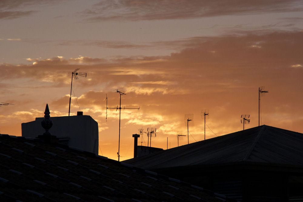 Sunset and antennae | Triana, Seville, Spain