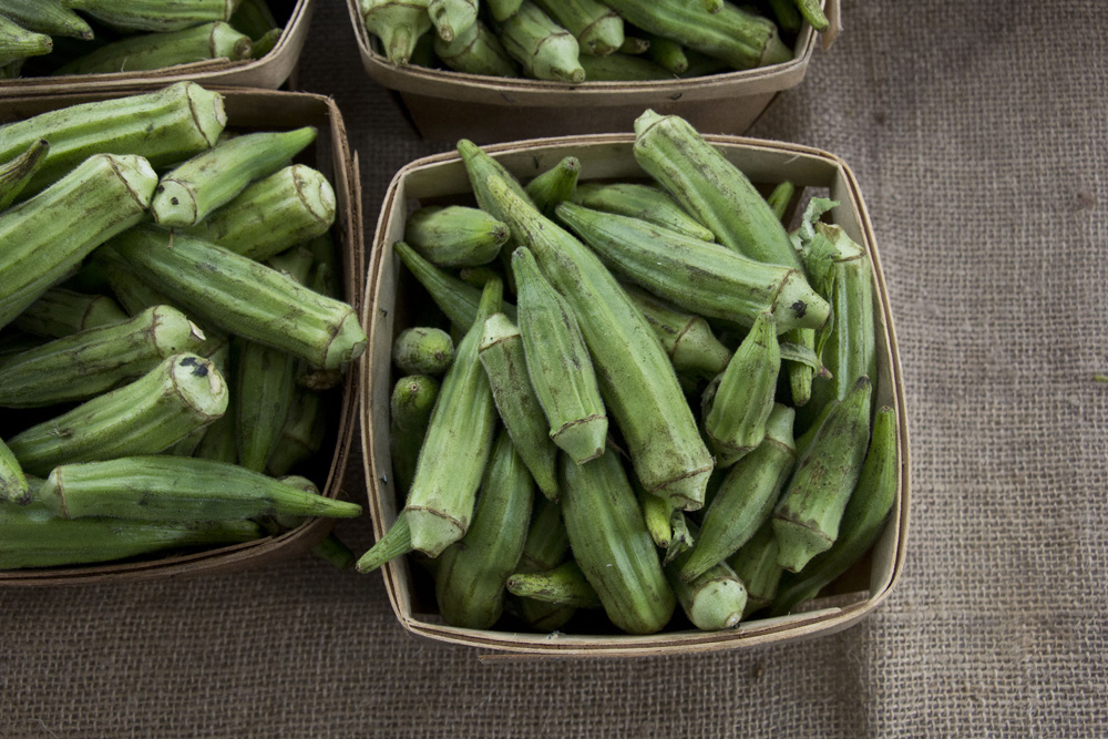 Farmers market okra in Forsyth Park | Savannah, Georgia