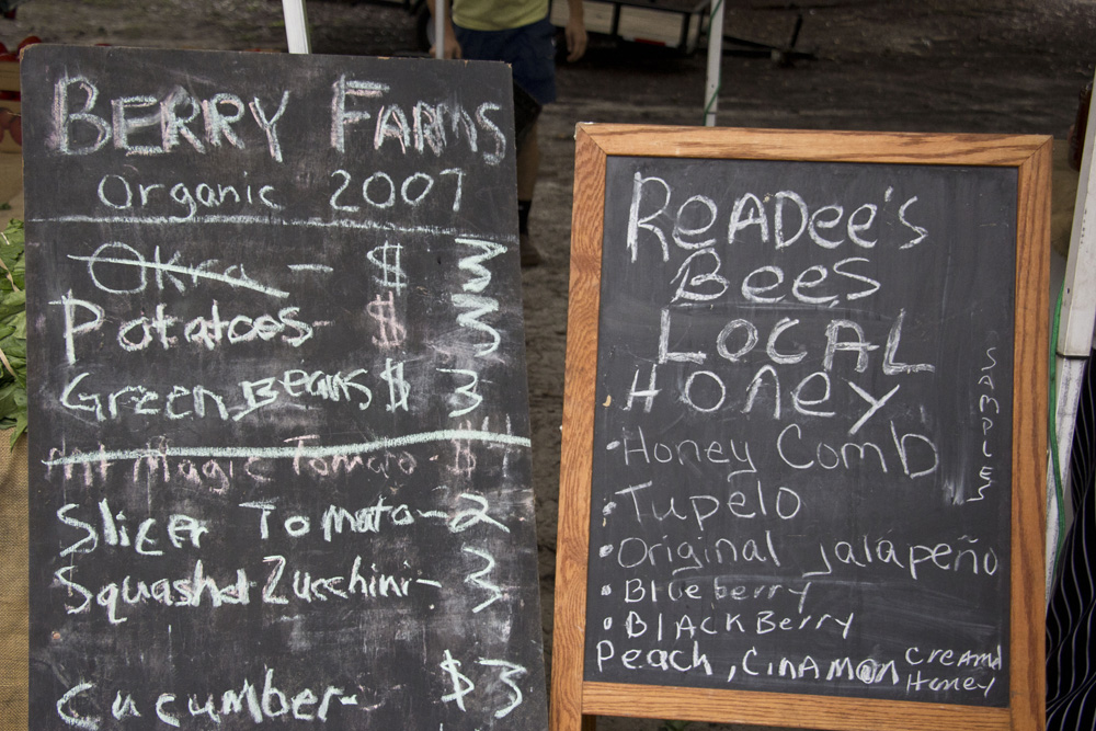 Farmers market signage in Forsyth Park | Savannah, Georgia