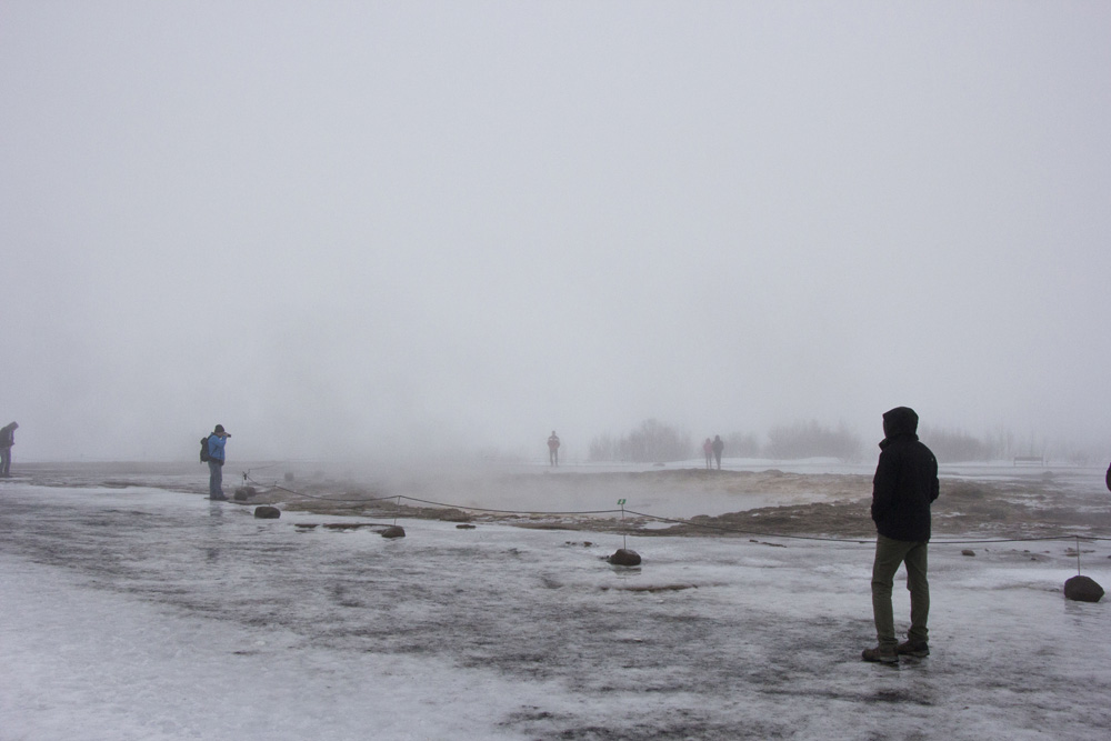 Waiting for Geyser in the fog | Iceland