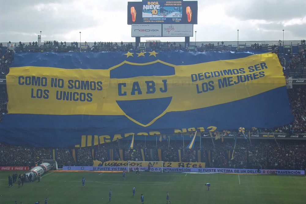 Giant flag at La Bombonera| Buenos Aires, Argentina