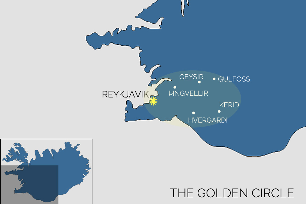 Golden Circle map | Iceland