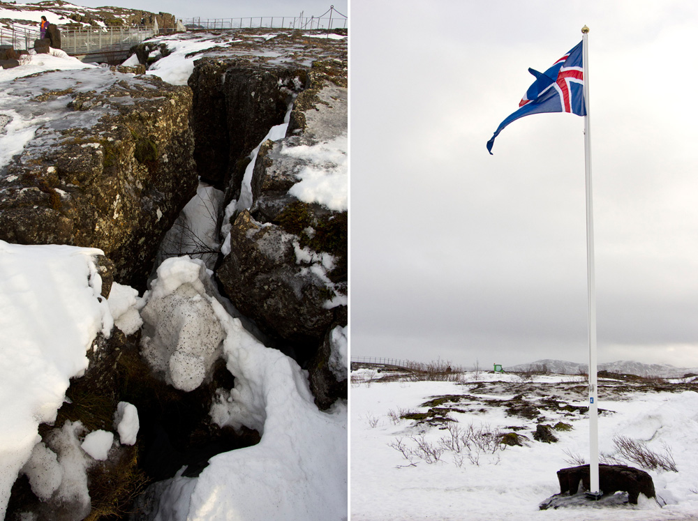 Continental divide and the Icelandic flag