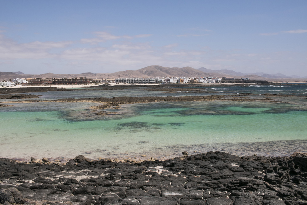 white sand and turquoise water of the El Cotillo lagoon beach | Fuerteventura, Canary Islands, Spain