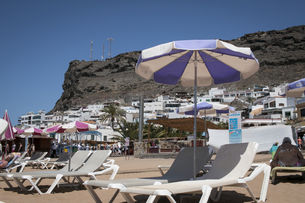 Beach umbrellas in Puerto Mogan | Gran Canaria, Spain