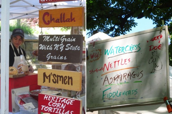 Farmers market signs