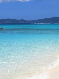 Blue Water and White Sand in Trunk Bay, St John