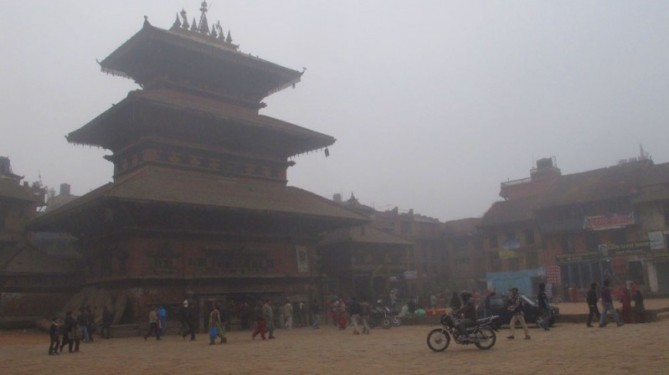 Misty morning in Bhaktapur, Nepal
