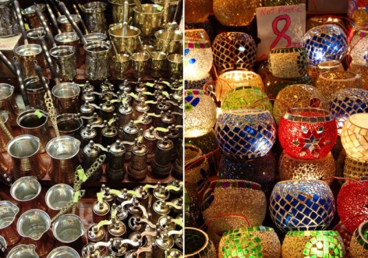 Copper and mosaics at the bazaar, Istanbul