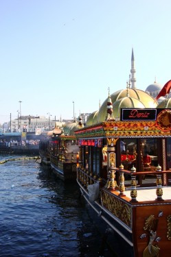 Floating fish restaurants, Istanbul