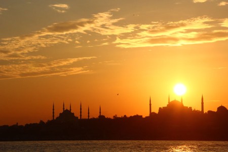 Istanbul mosques at sunset