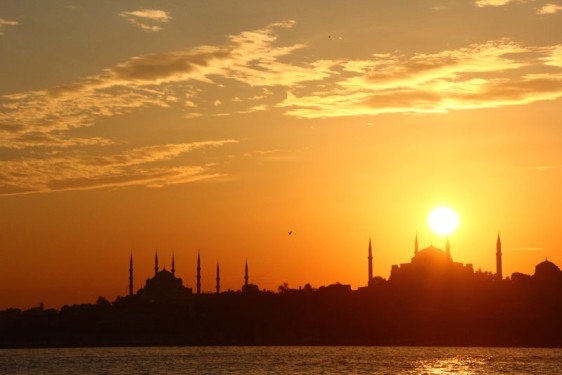 Istanbul mosques at sunset