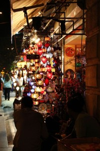 Lanterns for sale at night, Istanbul