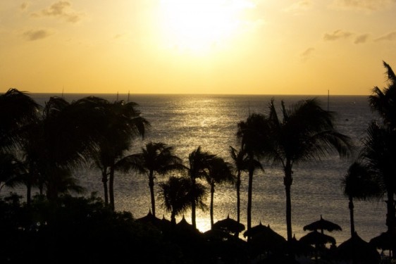 Sunset from a room at the Marriott on Palm Beach | Aruba