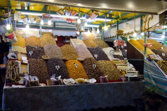 Date and dried fruit stall in Djemaa El Fna | Marrakech, Morocco