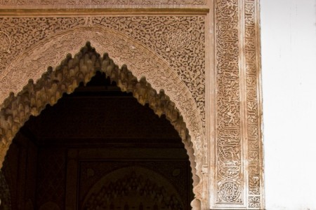 Ornate carved archway at the Saadian Tombs | Marrakech, Morocco