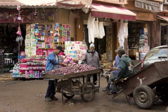 Selling prickly pears Marrakech, Morocco